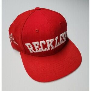 Young And Reckless YNR Logo Flat Brim Snapback Hat Red Adjustable Cap NWOT